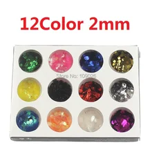 12 видов цветов 2 мм маникюрные Блестки для ногтей Угловые Блестки Дизайн ногтей украшение круглые пайетки металлическая блестящая пудра