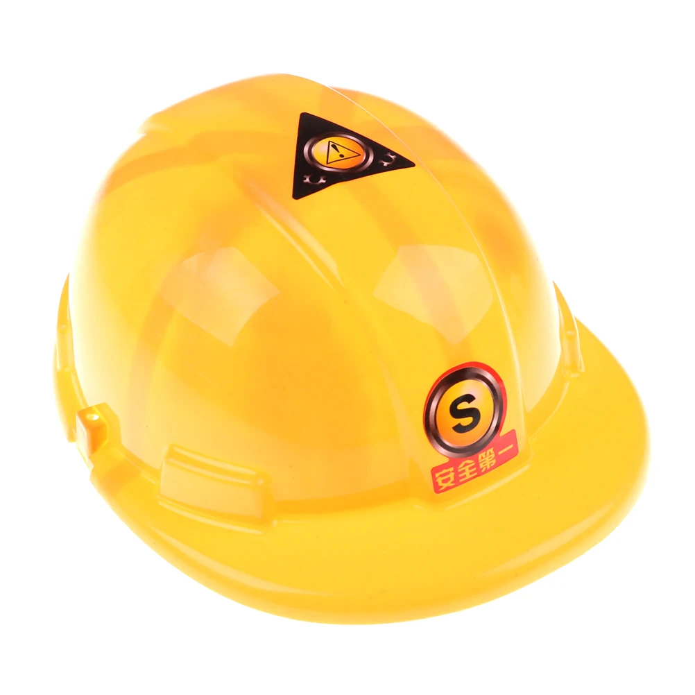 New Yellow Simulation Safety Helmet Pretend Role Play Hat Toy Construction Funny Gadgets Creative Kids Children Gift 2
