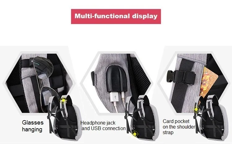 Novo portátil mochila homem multi função de