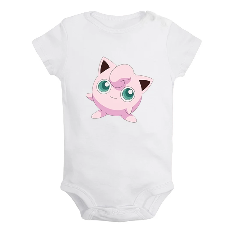 

Cartoon Pokemon Jigglypuff Chansey Ditto Gengar Lickitung Newborn Baby Boys Girls Outfits Jumpsuit Print Infant Bodysuit Clothes