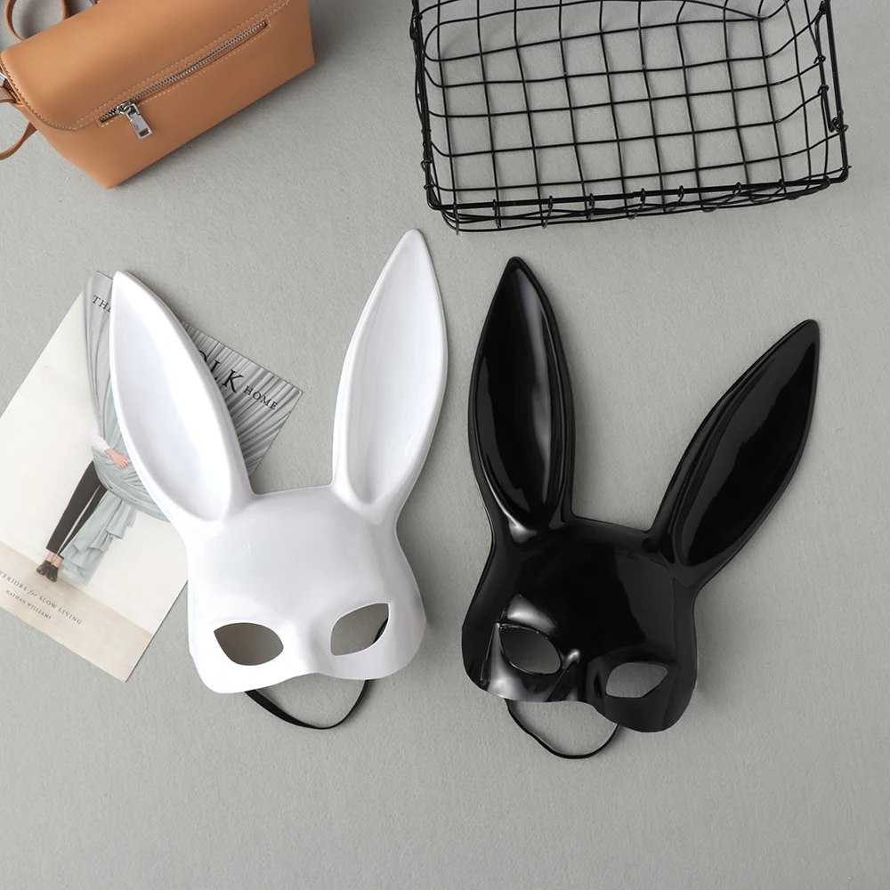 

2018 New Arrivals Halloween Party Masquerade Cosplay Costume Rabbit Animal Ears Mask Prop Headband Women Men Hair Accessories