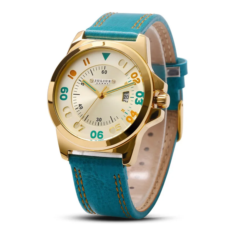 

Julius Brand Watches Men Dress Fashion Watch Leather Quartz Wrist Watch JAH-075