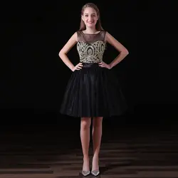Бесплатная доставка на заказ линия Коктейльные платья 2017 Милая Sleeveles молния Назад Кружево коктейльное платье