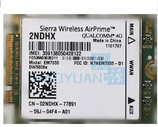 Sierra Gobi5000 EM7355 DW5808e LTE/EVDO/HSPA + 42 Мбит/с NGFF 4G Venue 11 Pro широта 14 12 11 AirPrime WLAN карта