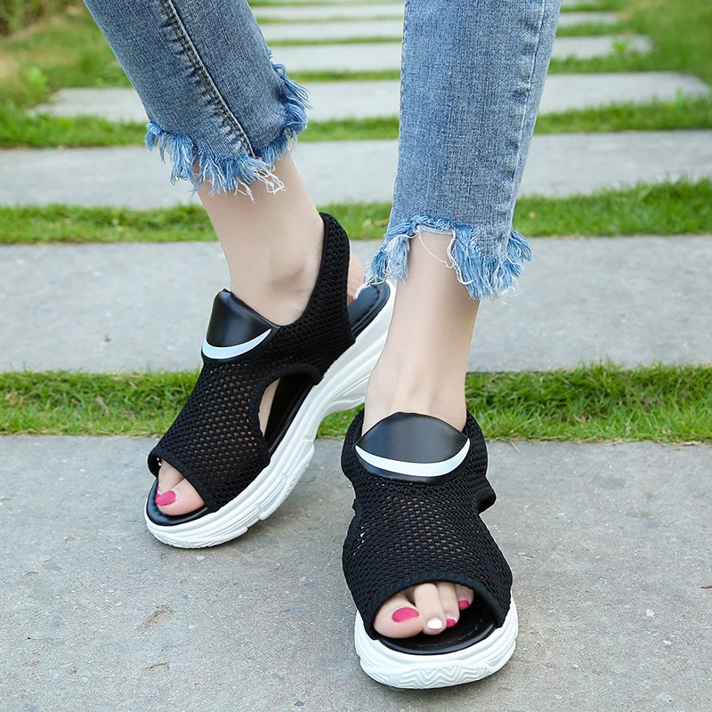 Summer Chunky Sandals Breathable Comfort Ladies Walking Shoes White Black Women Sandals for New Platform Sandals Shoes Zapatos Summer Chunky Sandals Breathable Comfort Ladies Walking Shoes White Black Women Sandals for New Platform Sandals Shoes Zapatos