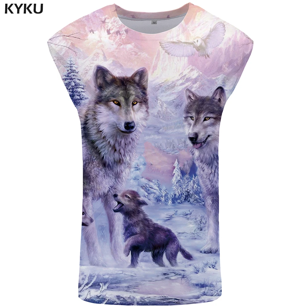 KYKU Wolf Мужская майка мужская без рукавов для бодибилдинга|Майки| |