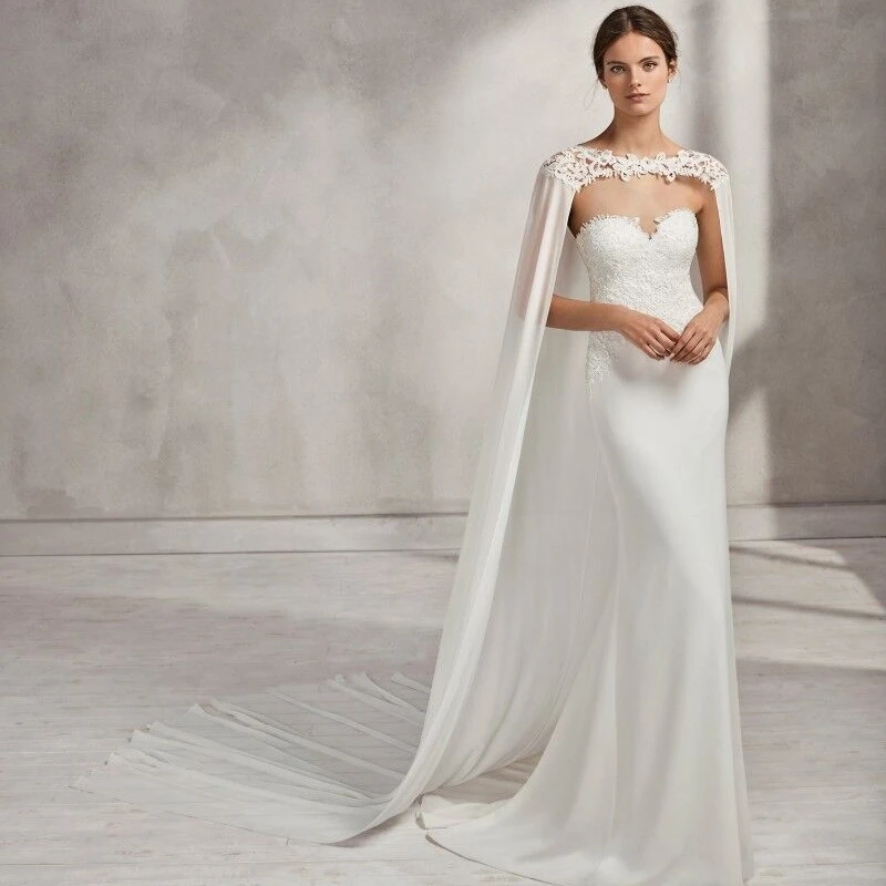 cape train wedding dress