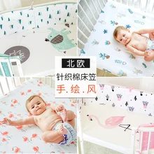 Простыня для детской кроватки из хлопка, простыня для детской кровати, мягкий матрас для детской кровати, защитный чехол, постельные принадлежности для новорожденных, размер 130*70 см