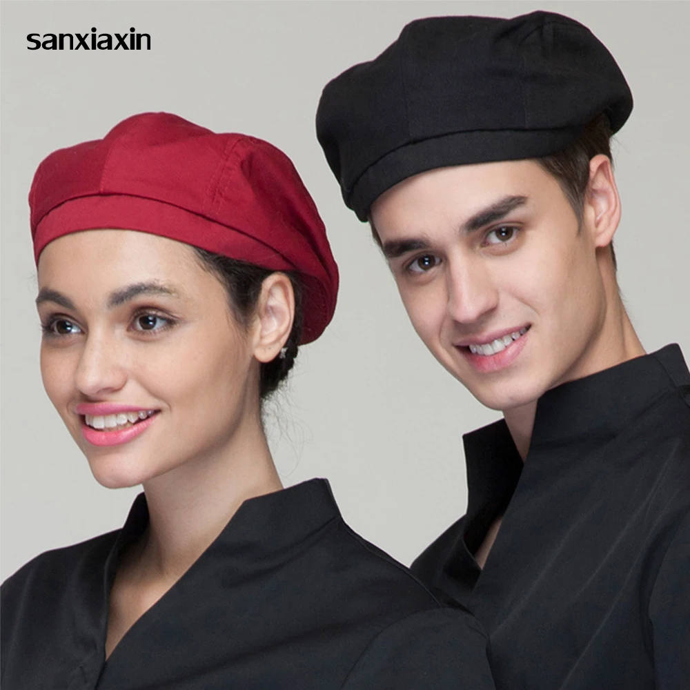 

Chef Hats Cafe Bar Waiter Beret Restaurant Kitchen Workwear Baking Caps Men Women Breathable Forward Caps chef hats
