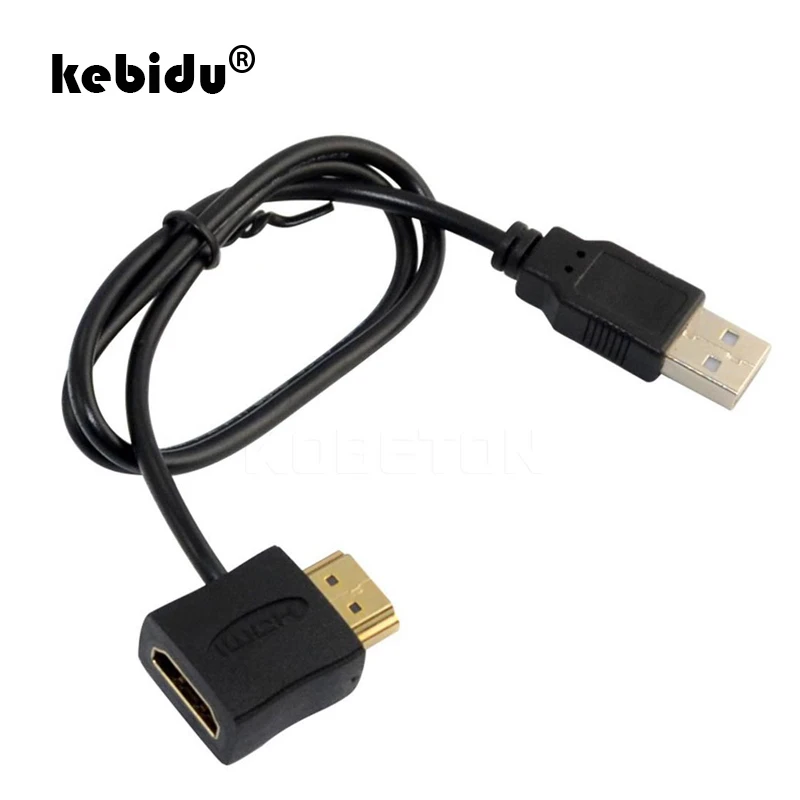 

HDMI Cable HDMI Male to Female Power Adapter Connecting Wire 0.5 Cord Converter with 50cm USB 2.0 Charger Power Supply Cable