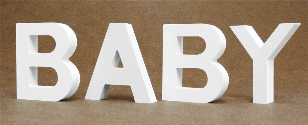 Diy толстые 12 мм деревянные буквы цифры Белый Алфавит Свадьба День Рождения украшения для дома индивидуальный дизайн имени
