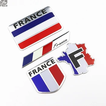 

4PCS Car Styling Aluminum France Flag Emblem Badge Car Sticker Decals For Renault duster megane 2 logan renault clio Accessories