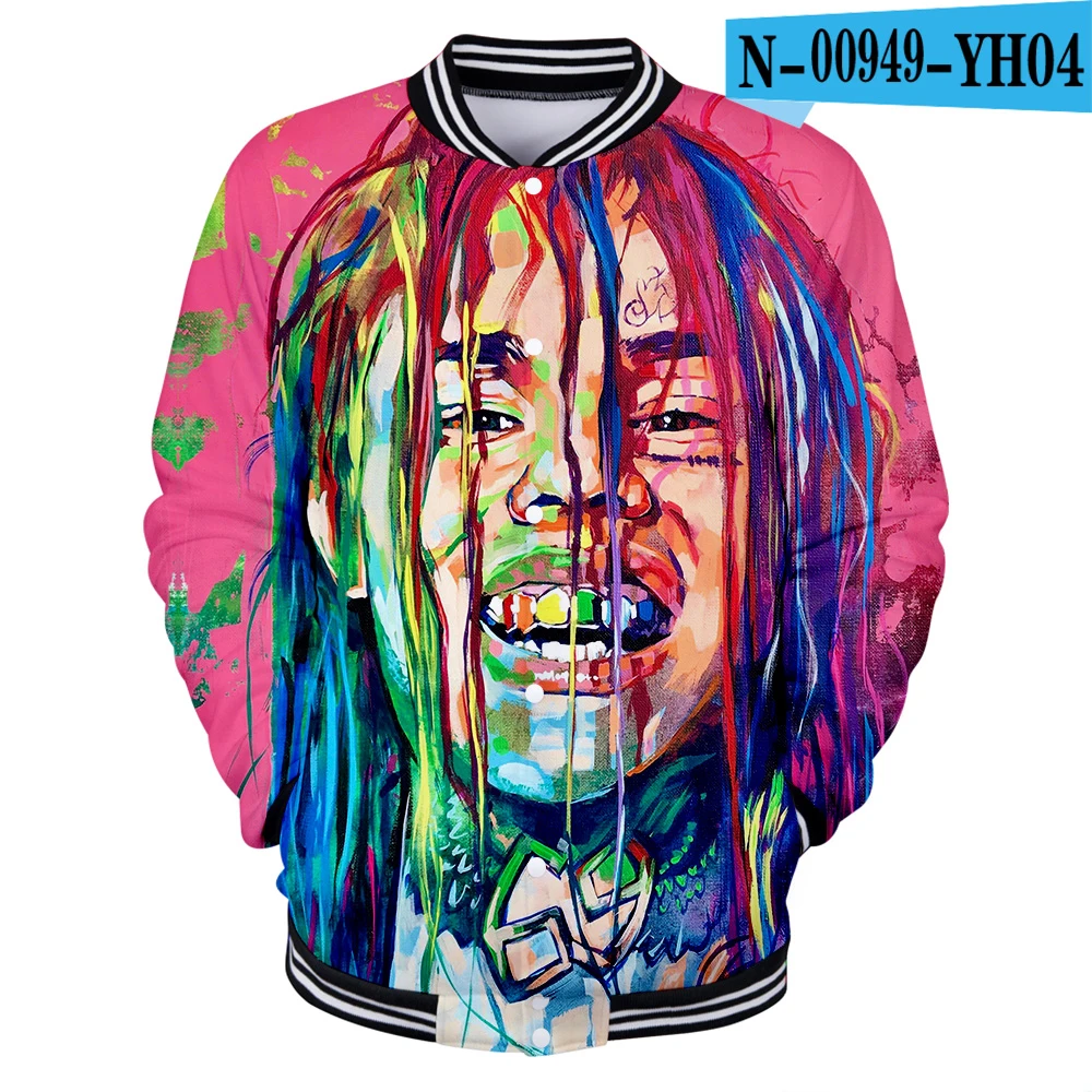 Новинка, брейк 6ix9ine, 3D бейсбольная форма, для мужчин и женщин, модели, высокое качество, мультфильм 6ix9ine 3D, бейсбольная куртка, одежда XXS-4XL - Цвет: 3D