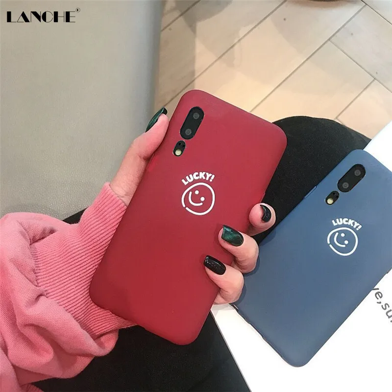 LANCHE For Huawei P20 Pro Case Honor 9 V9 10 V10 Mate Soft TPU Phone Cover Cute Smile Print Cases Capa |