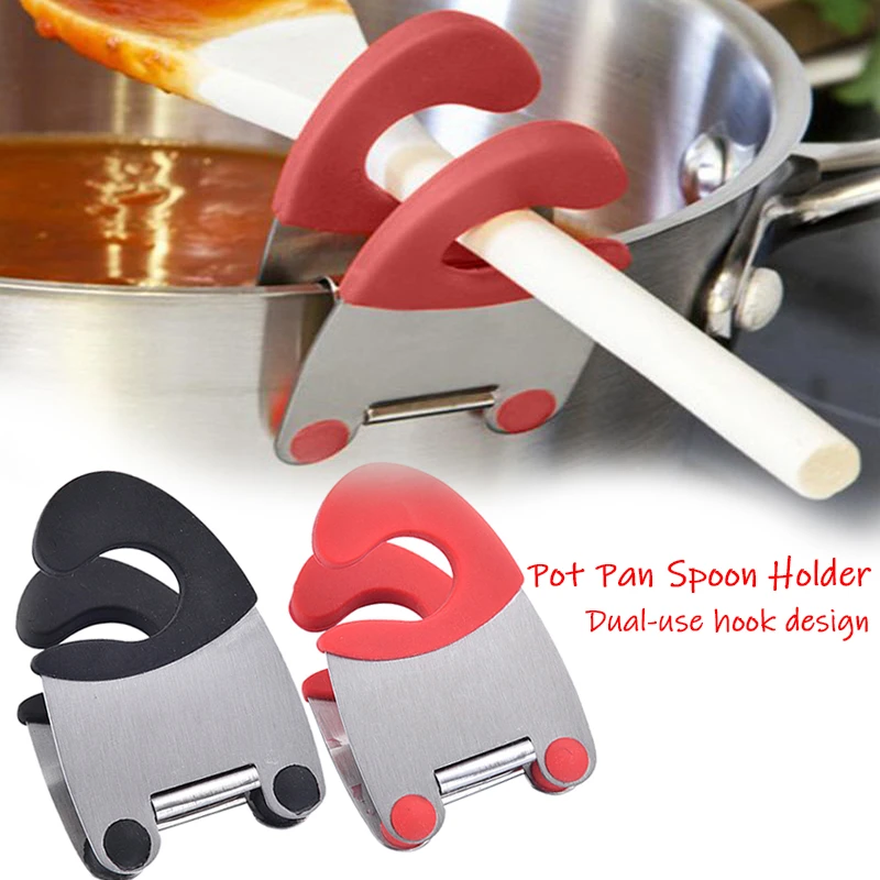 Stainless Steel Pot Pan Holder Spatula Clip Spoon Rest Pot Clip Utensil LB Stainless Steel Pot Pan Holder Spatula Clip Spoon Rest Pot Clip Utensil LB