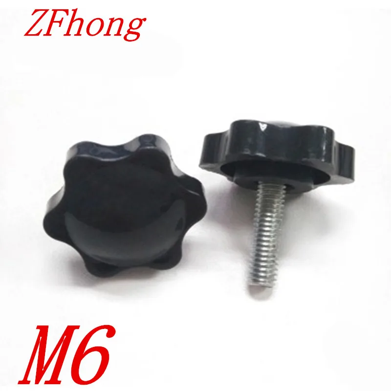 

1pcs/lot M6*12/16/20/25/30/35/40/45/50 Male Thread Star Shaped Head Clamping Nuts Knob