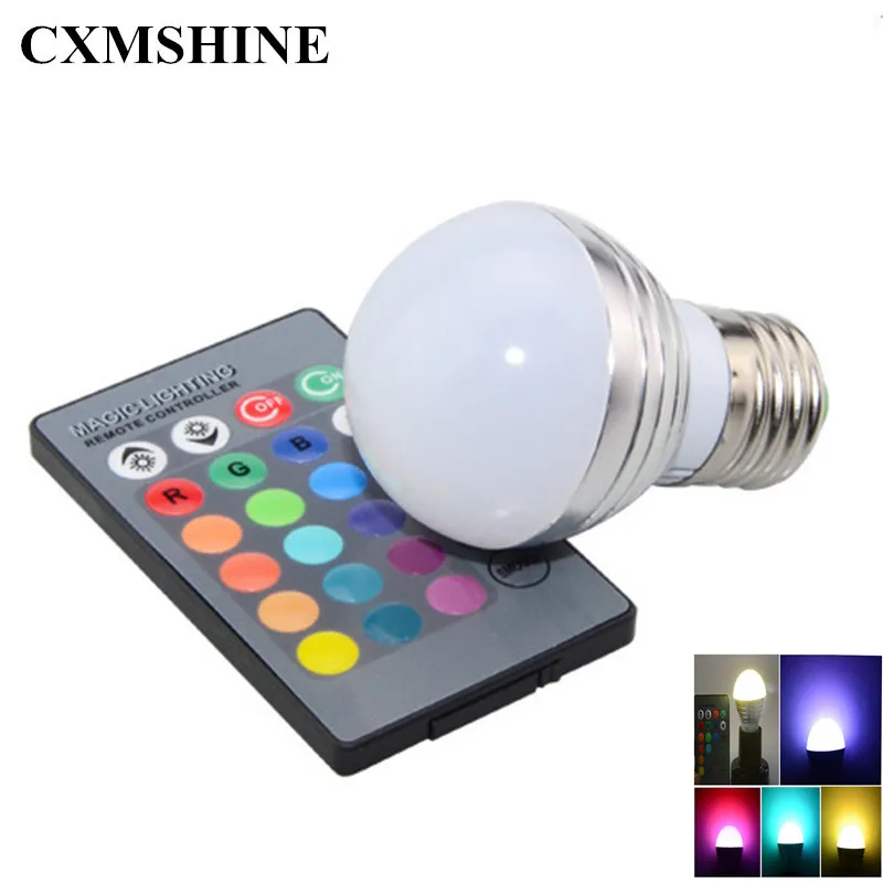 

20pcs/lot rgb 16colors change with 24keys remote control LED light bulb 5W LED RGB bulb 2 years warranty dhl free shipping