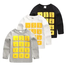 Han edition printed boys long sleeve T-shirt unlined upper garment of 2016 new render the spring and autumn period