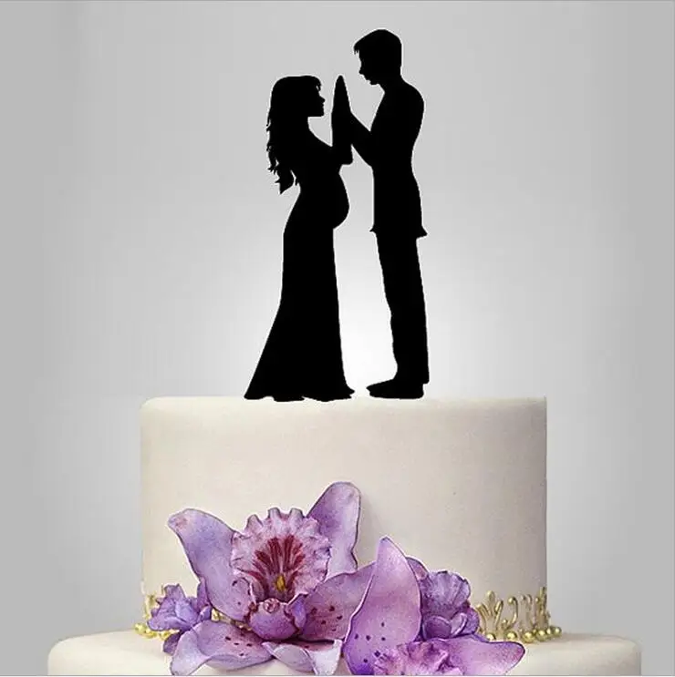 Невеста и жених Свадебный торт Топпер силуэт, пьянка невеста, гей Свадьба лесбиянок пара торт Топпер, акриловый торт Топпер - Цвет: 10