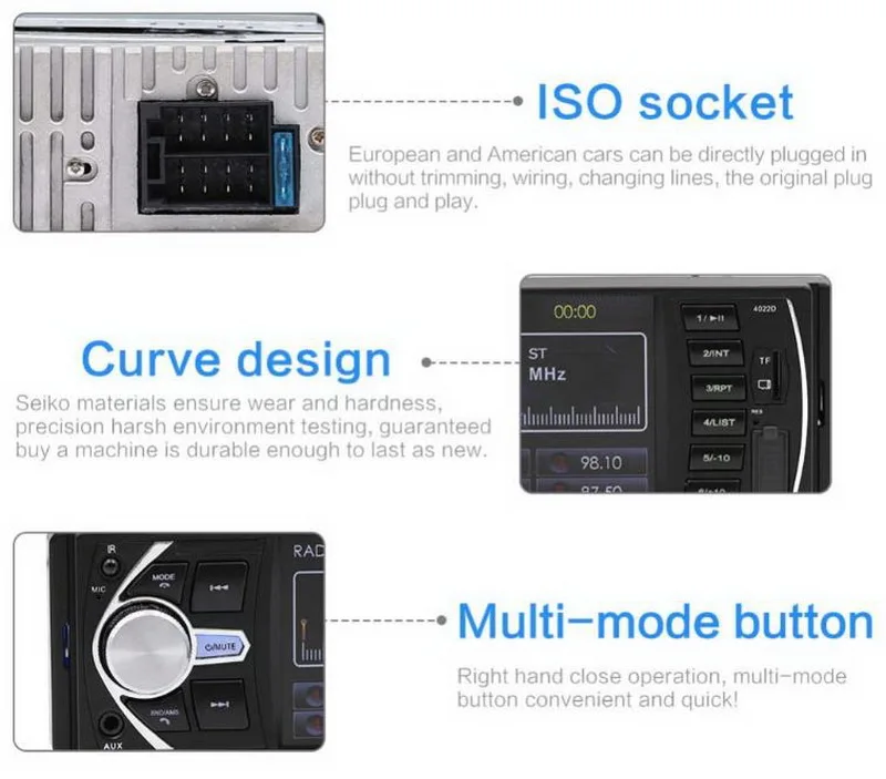 1 Din аудио 4,1 ''FM стерео зеркало радиосвязь кассета player12V Bluetooth DVR/Камера TF/USB/AUX In/DVR Автомагнитола