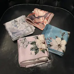 Женская 2019 сезон весна лето хит продаж капок шаблон печати 53*53 см Шелковый Ретро Цветочный квадратный шарф