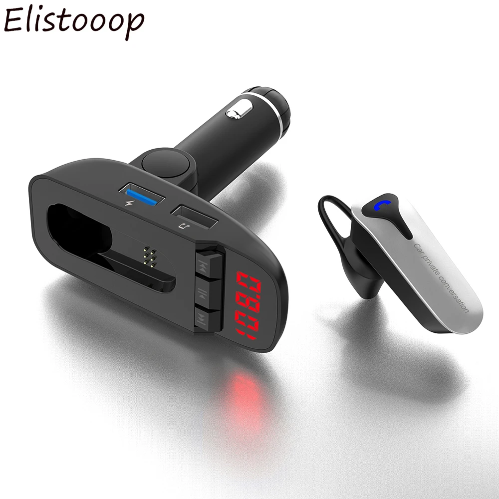 Комплект беспроводной связи Bluetooth для автомобиля FM передатчик гарнитура MP3 радио