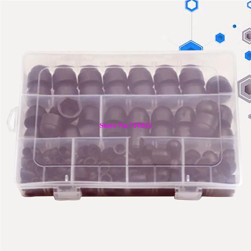 145 Pcs Dome Hex Bolt Head Caps Cover against Weathering Tampering Plastic Black | Обустройство дома