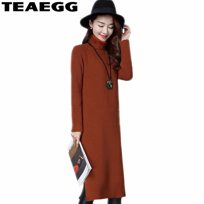 TEAEGG font b Robe b font font b Femme b font Khaki Dress Women Clothing Autumn