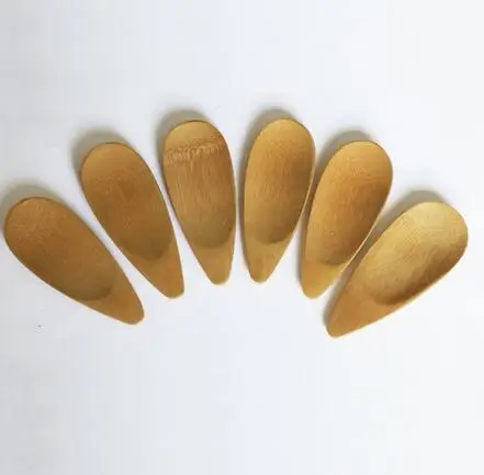 200pcs/lot Creative Natural Bamboo Spoon Tea Scoops Mini Short Handle 10*4cm Eco Friendly Tools | Дом и сад