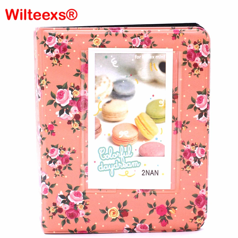 WILTEEXS 64 карманы цветок Фотоальбом свадебный для дюймов 3 Мини Instant Fuji Instax Имя