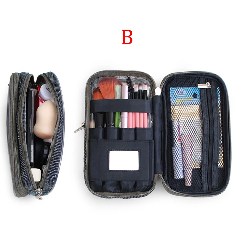 Cute Girl Professional Travel Small Makeup Bag Double Waterproof Cosmetic Bag Fashion Beautician Organizer Toiletry Makeup Pouch