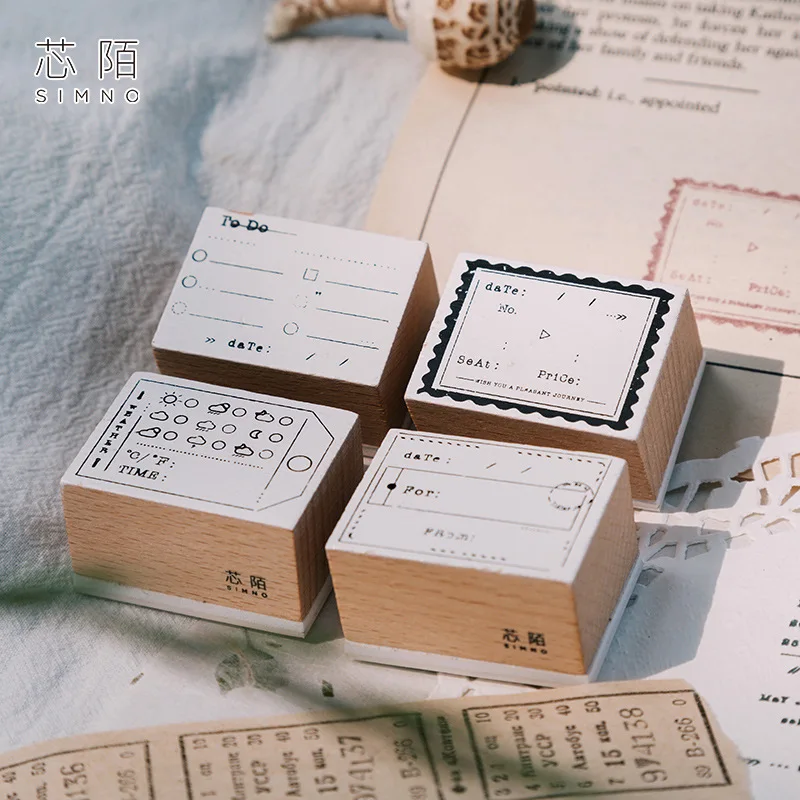 

Vintage Functional List Record Diary stamp DIY wooden rubber stamps for scrapbooking stationery scrapbooking standard stamp