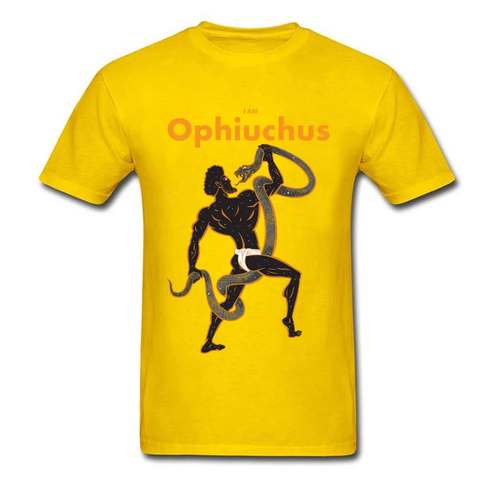I Am Ophiuchus Summer Fall 100% Cotton Crew Neck T Shirt Short Sleeve Simple Style T-Shirt Dominant Design Tshirts I Am Ophiuchus yellow