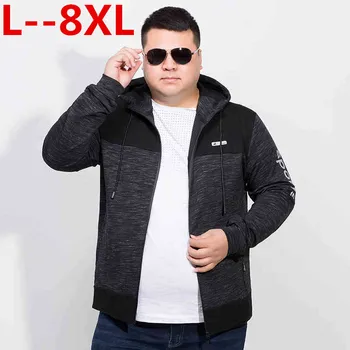

plus size 10XL 8XL 6XL 2018 Brand New Arrival Male Jacket Loose Fit Mens Autumn Clothing Man Jackets Zipper Warm Cotton-Padded
