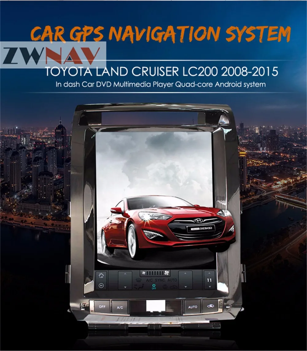 

ZWNVA Tesla Style IPS Screen For TOYOTA LAND CRUISER LC200 2008-2015 Android 6.0 RAM 2GB ROM 64GB Car GPS Navigation Haedunit