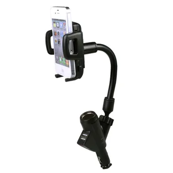 

Hot 3-in-1 Car Holder Cigarette Lighter Free Rotation Phone Holder with Dual USB Ports JLD