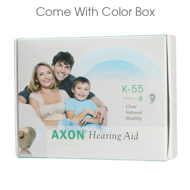 K-55 мини-вкладыши беспроводные слуховые аппараты личный высококачественный звуковой усилитель Регулируемый Тон Слуховой аппарат для прослушивания - Цвет: With GIFT Box