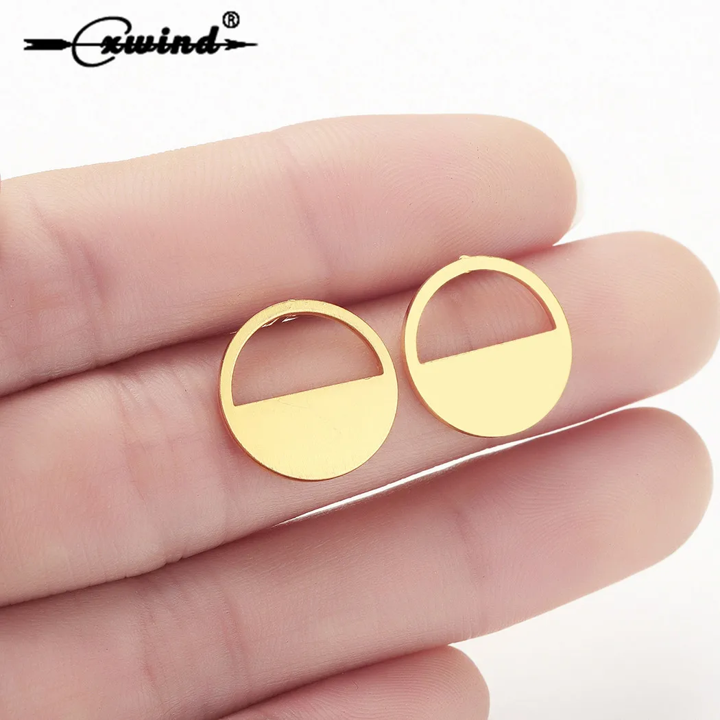Cxwind 2019 New Circle Earring Korean Earrings For Women Trendy Half Moon Round Statement Jewelry Girl oorbellen | Украшения и