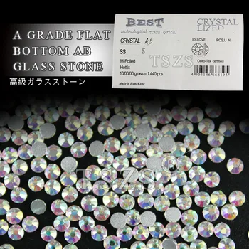 

1 bag/lot AB color Crystal Bling Flatback Glass Rhinestone Scrapbook Nail Craft