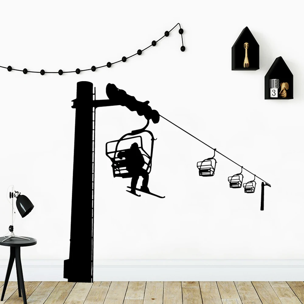 

Exquisite Cable car Environmental Protection Vinyl Stickers Removable Wall Sticker Diy Home Decoration Accessories