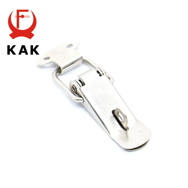 KAK J106 Cabinet Boxes Spring Loaded Latch Catch Toggle Locks Hasp 27*63 Iron Hasp For Sliding Door Window Cabinet furniture hardware toggle latches jewelry box hasps decorative latches