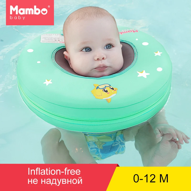 Inflation-free 0-12M baby neck float swimming pool accessories toys ring for children swim belt equipment board vest circle swim