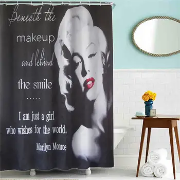 

Sexy Women Portait Bathtub Bathroom Fabric Shower Curtain 180*180cm Waterproof Mildewproof Bape Bathroom curtain Fabric cortina