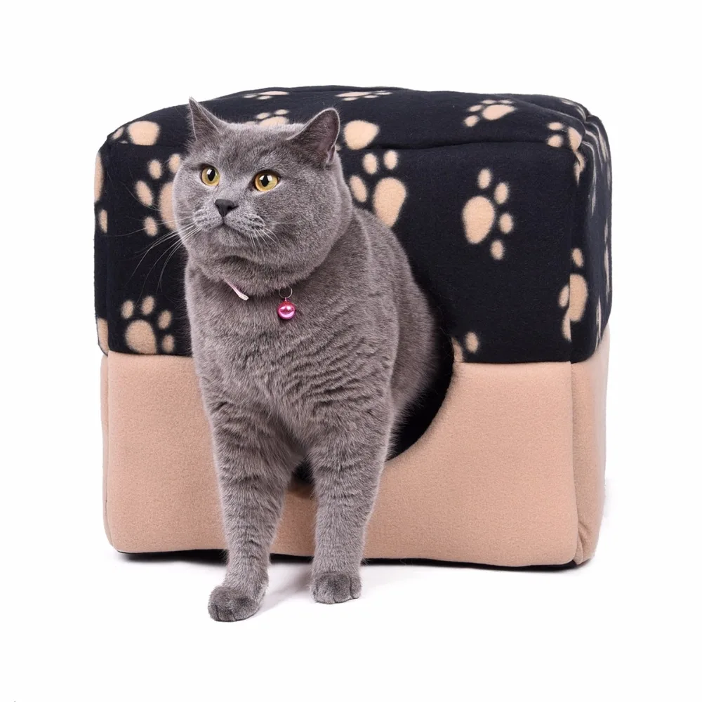 

Multifunctional Cat Cave Bed Dog Bed Mat Pet Cat Sofa Kennel Paw Pattern Soft Cat Kitten Puppy Nest Pet Supplies New Arrival