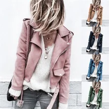 Европа и Америка замша Цвет Большой размер женщин 10 ярдов короткий параграф длинный рукав куртка короткий параграф тонкий AL181209