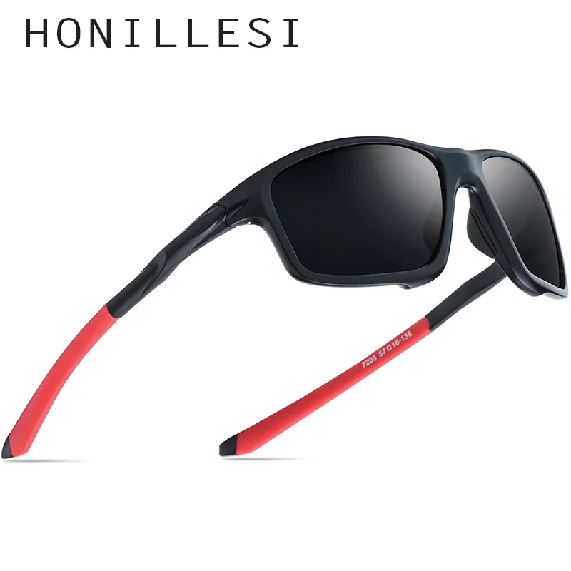 TR90 поляризационные солнцезащитные очки мужские спортивные уличные, для вождения негабаритные квадратные очки женские зеркальные очки солнцезащитные очки для мужчин Oculos - Цвет линз: red gray