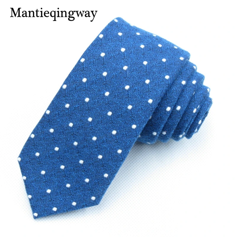 Mantieqingway 6 см деловой хлопчатобумажный галстук для мужчин с принтом в горошек Для