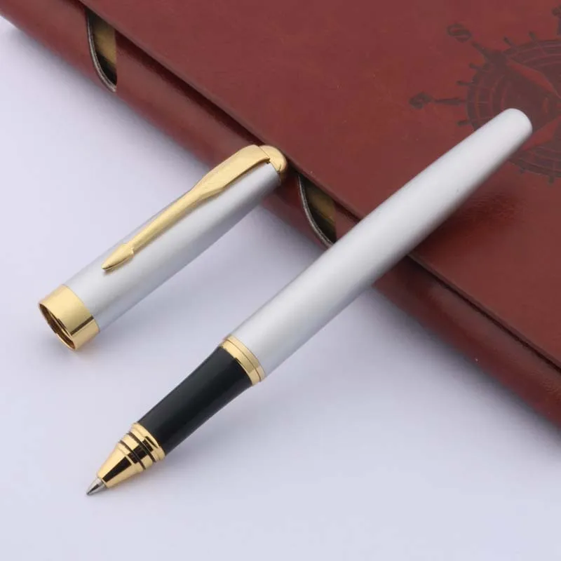 Baoer 388, деловая школьная Ручка, высокое качество, серебро и Золотой зажим, шариковая ручка