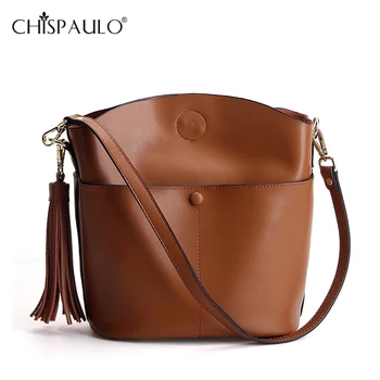 

New Genuine Leather Bag Women Messenger Bag Handbag Famous Brand Tassel pendant Lady Small Solid Bag sac a main bolsa feminina