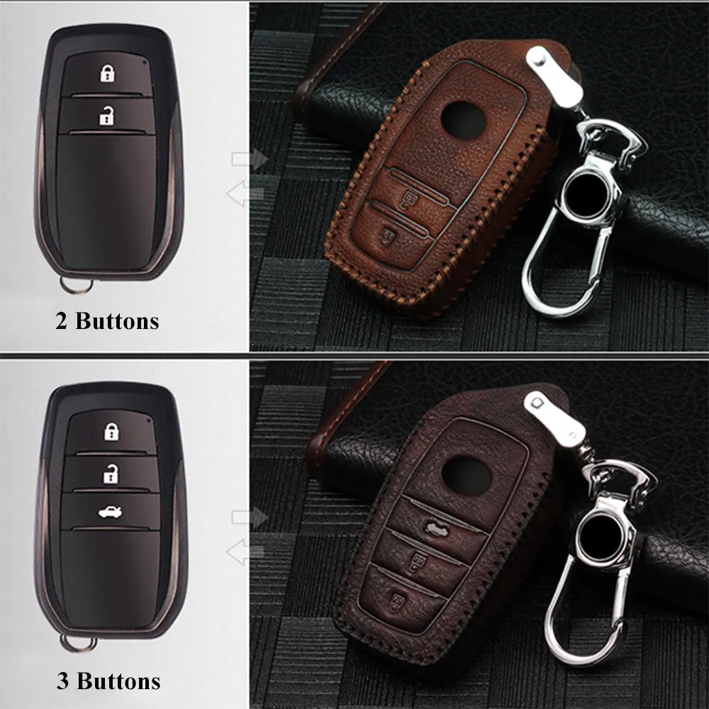 Для Toyota Chr Rav4 Auris Avensis Prius Aygo Camry Corolla Land Cruiser 200 Prado кожаный чехол для ключа автомобиля